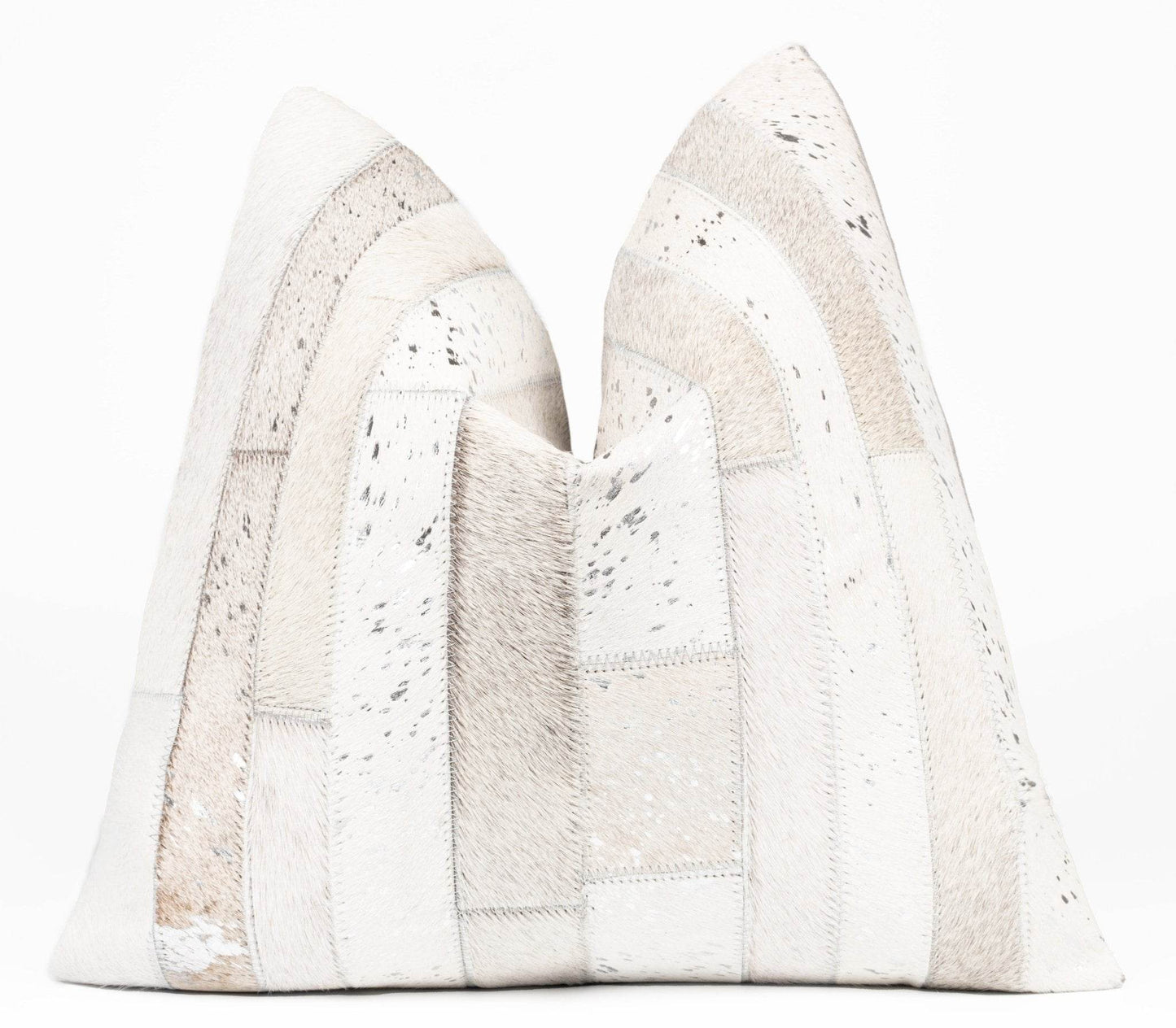 Canvello Genuine Cowhide Leather Decorative Throw Pillows - Handmade Patchwork Boho Accent Pillows For Sofa, Couch, Bed, Chair - Western Southwestern Farmhouse Pillow Covers With Feather Down Insert Included - Loft&Timber