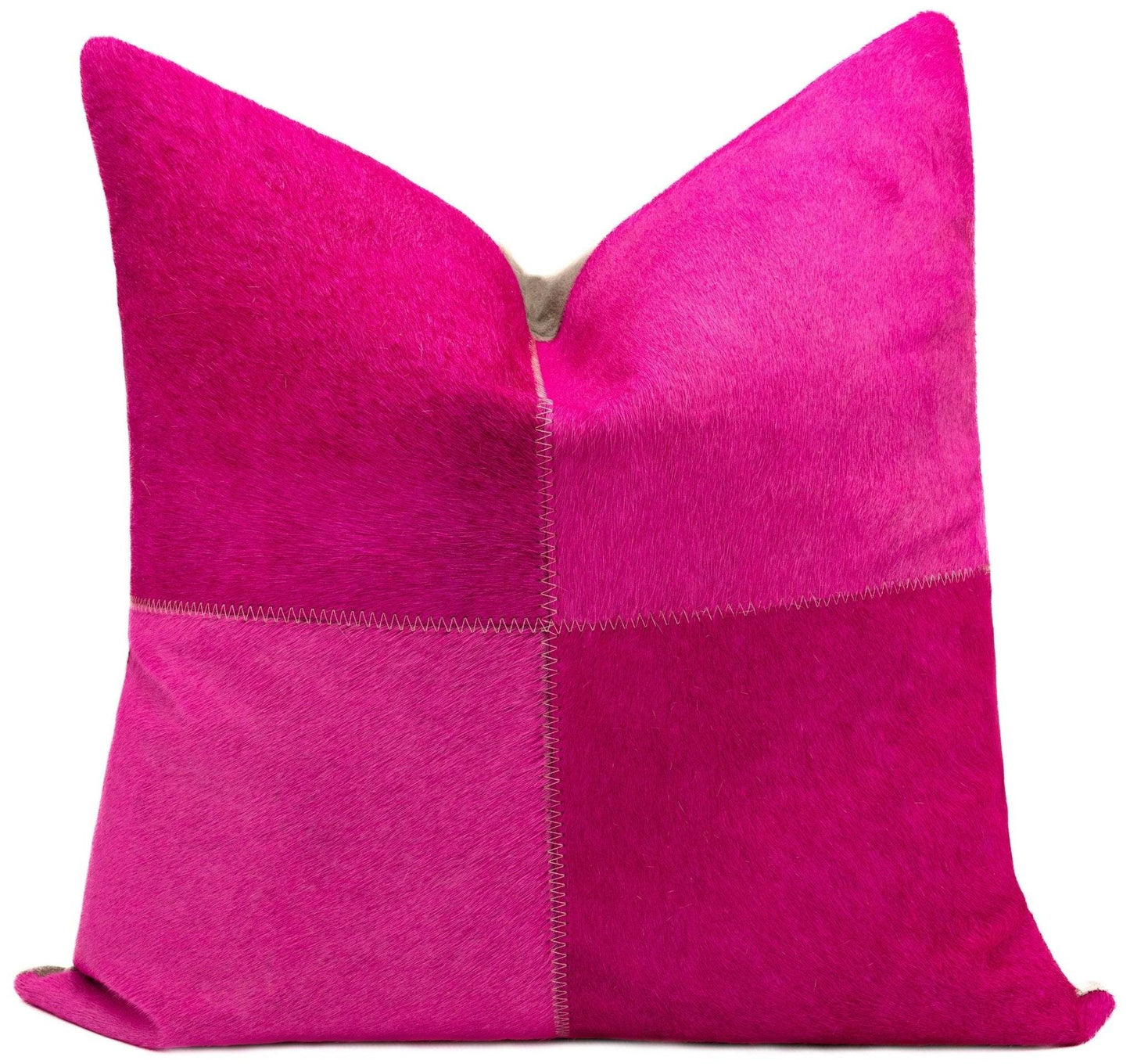 Canvello Genuine Cowhide Leather Decorative Throw Pillows - Handmade Patchwork Boho Accent Pillows For Sofa, Couch, Bed, Chair - Western Southwestern Farmhouse Pillow Covers With Feather Down Insert Included) - Loft&Timber