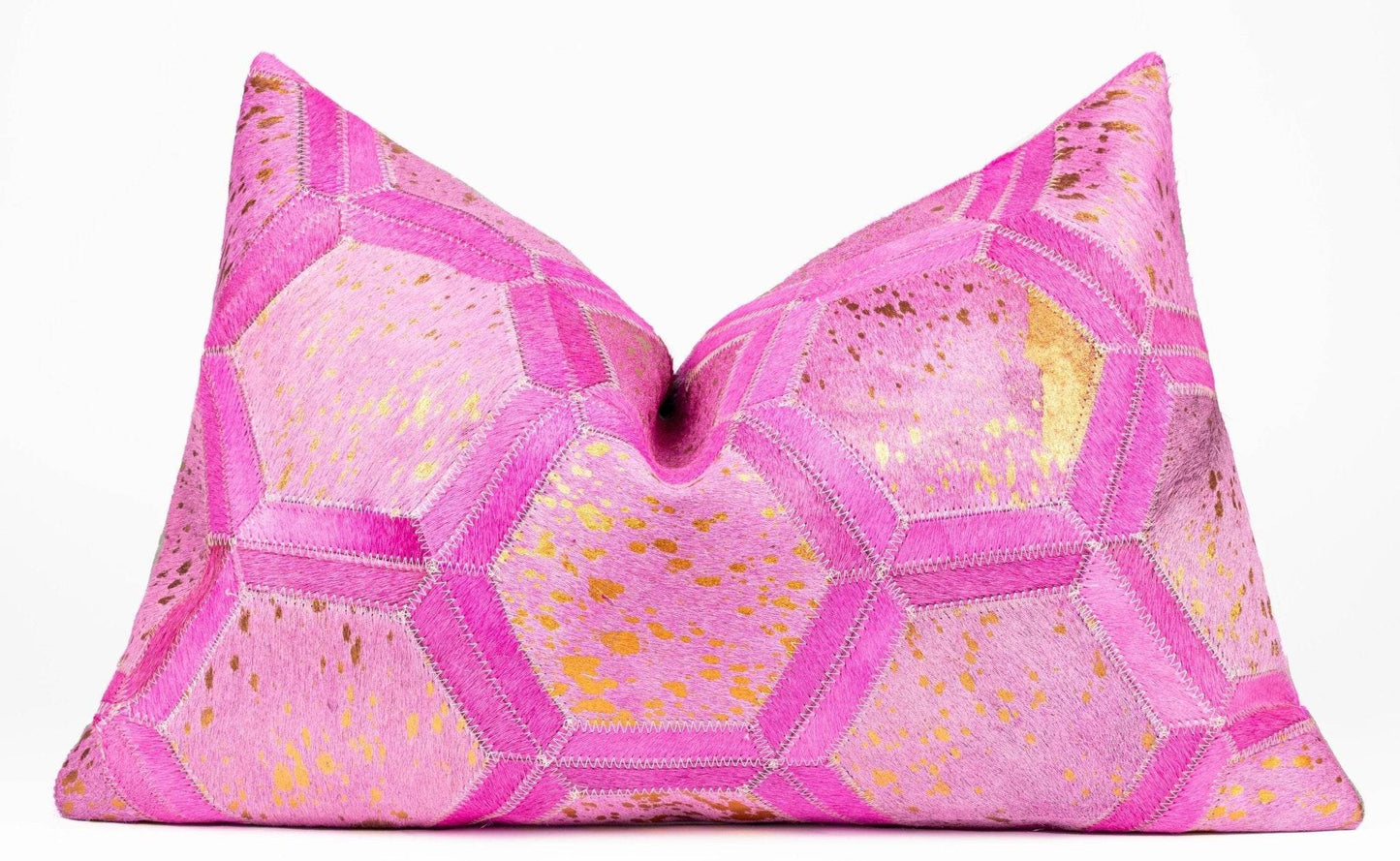 Canvello Genuine Cowhide Leather Decorative Throw Pillows - Handmade Patchwork Boho Accent Pillows For Sofa, Couch, Bed, Chair - Western Southwestern Farmhouse Pillow Covers With Feather Down Insert Included - Loft&Timber