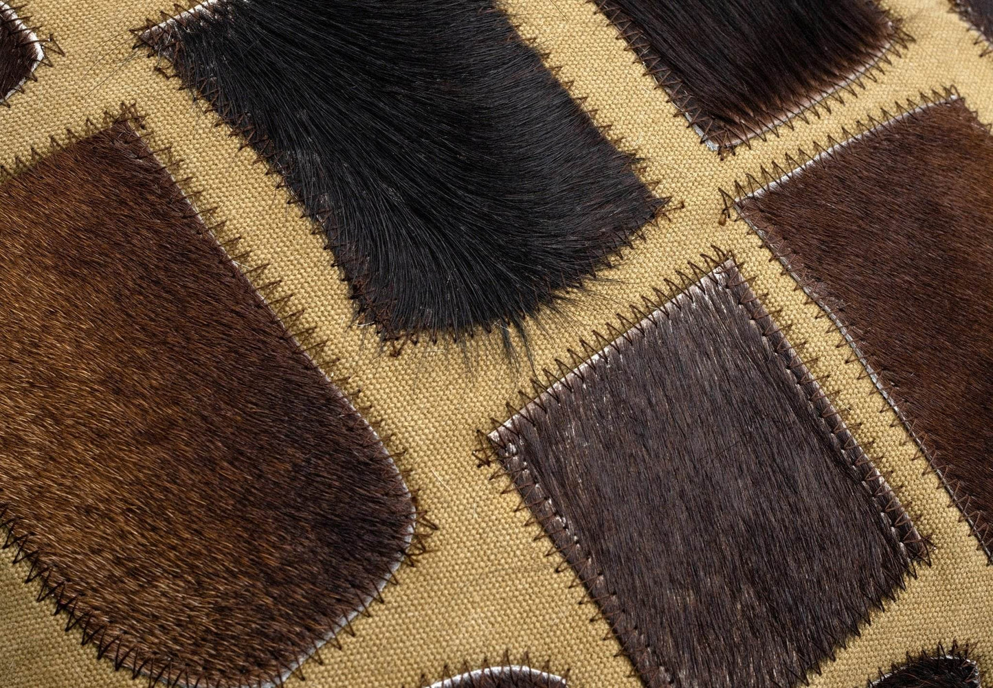 Canvello Genuine Cowhide Leather Decorative Throw Pillows - Handmade Patchwork Boho Accent Pillows For Sofa, Couch, Bed, Chair - Western Southwestern Farmhouse Pillow Covers With Feather Down Insert Included - Loft&Timber