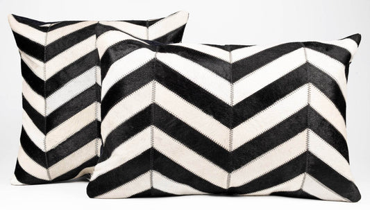 Canvello Genuine Cowhide Leather Decorative Throw Pillows - Handmade Patchwork Boho Accent Pillows For Sofa, Couch, Bed, Chair - Western Southwestern Farmhouse Pillow Covers With Feather Down Insert Included - Loft&Timber