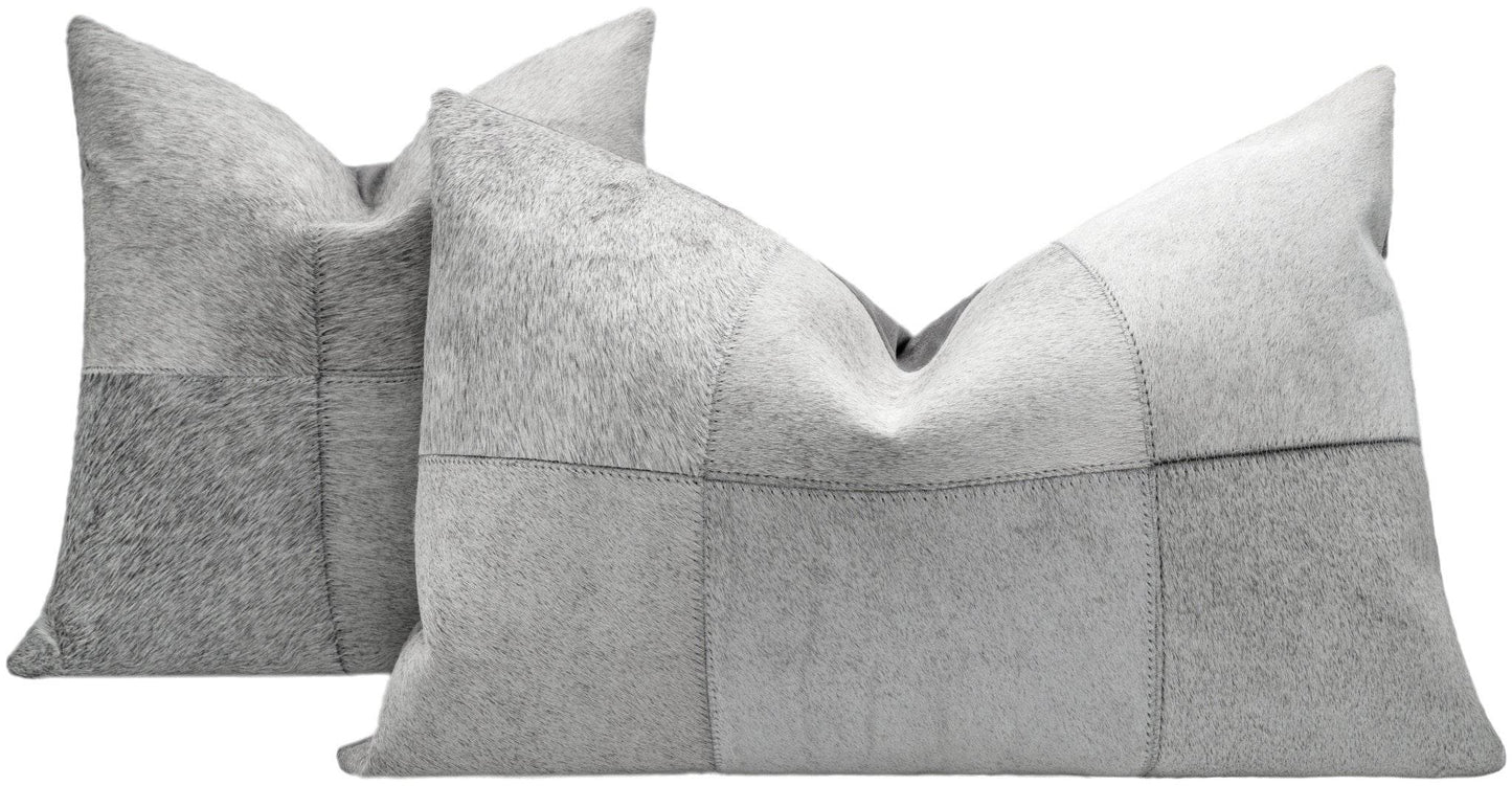 Canvello Genuine Cowhide Leather Decorative Throw Pillows - Handmade Patchwork Boho Accent Pillows For Sofa, Couch, Bed, Chair - Western Southwestern Farmhouse Pillow Covers With Feather Down Insert Included) - Loft&Timber