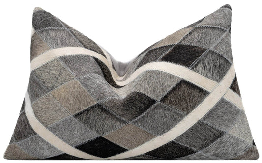 Canvello Genuine Cowhide Leather Decorative Throw Pillows - Handmade Patchwork Boho Accent Pillows For Sofa, Couch, Bed, Chair - Western Southwestern Farmhouse Pillow Covers With Feather Down Insert Included) - Loft&Timber