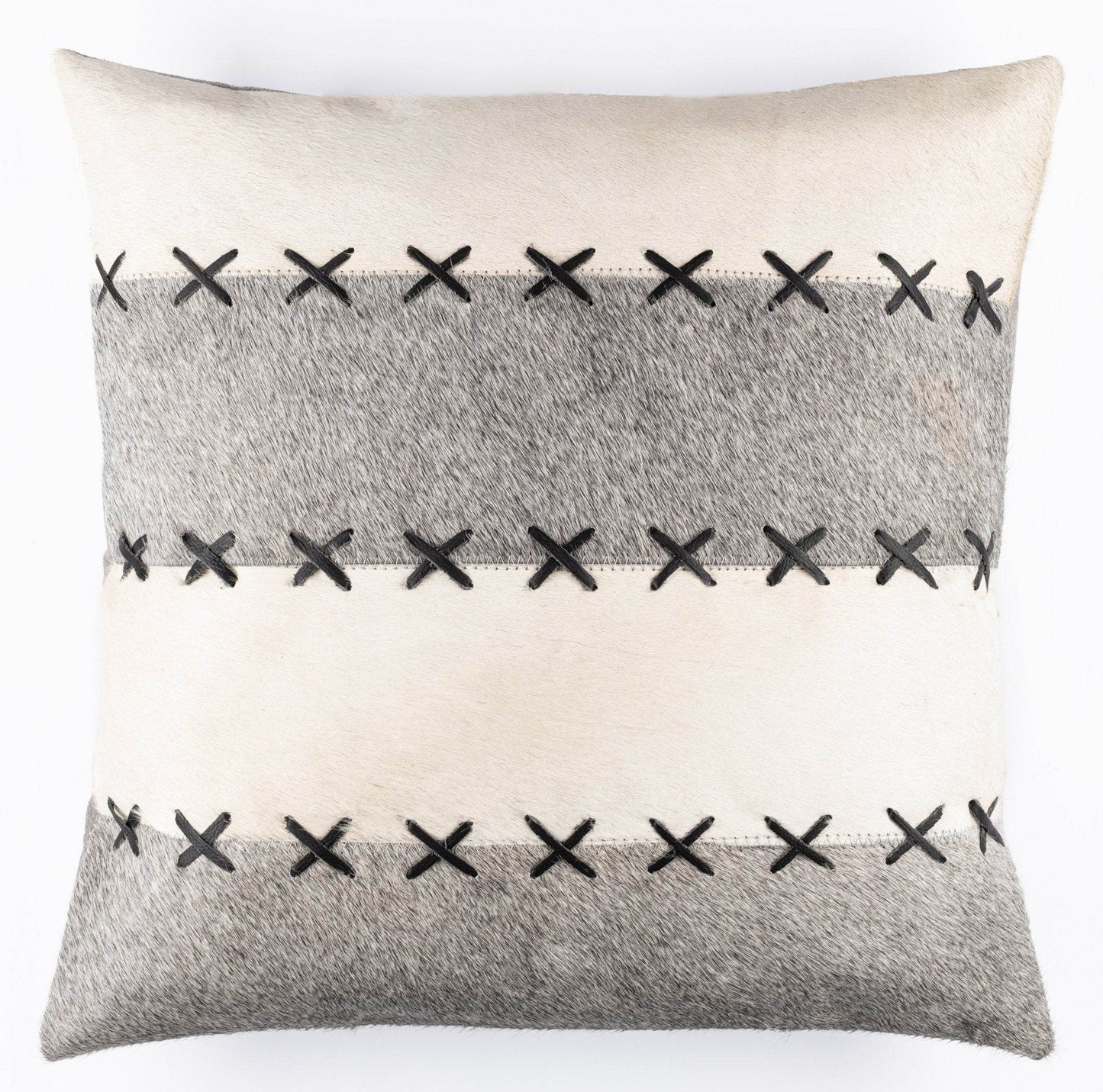 Canvello Genuine Cowhide Leather Decorative Throw Pillows - Handmade Patchwork Boho Accent Pillows For Sofa, Couch, Bed, Chair - Western Southwestern Farmhouse Pillow Covers With Feather Down Insert Included - Loft&Timber