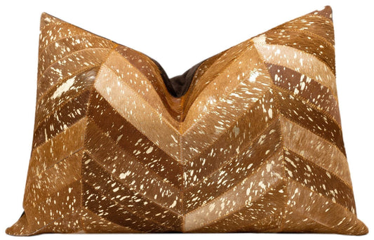 Canvello Genuine Cowhide Leather Decorative Throw Pillows - Handmade Patchwork Boho Accent Pillows For Sofa, Couch, Bed, Chair - Western Southwestern Farmhouse Pillow Covers With Feather Down Insert Included) - Loft&Timber