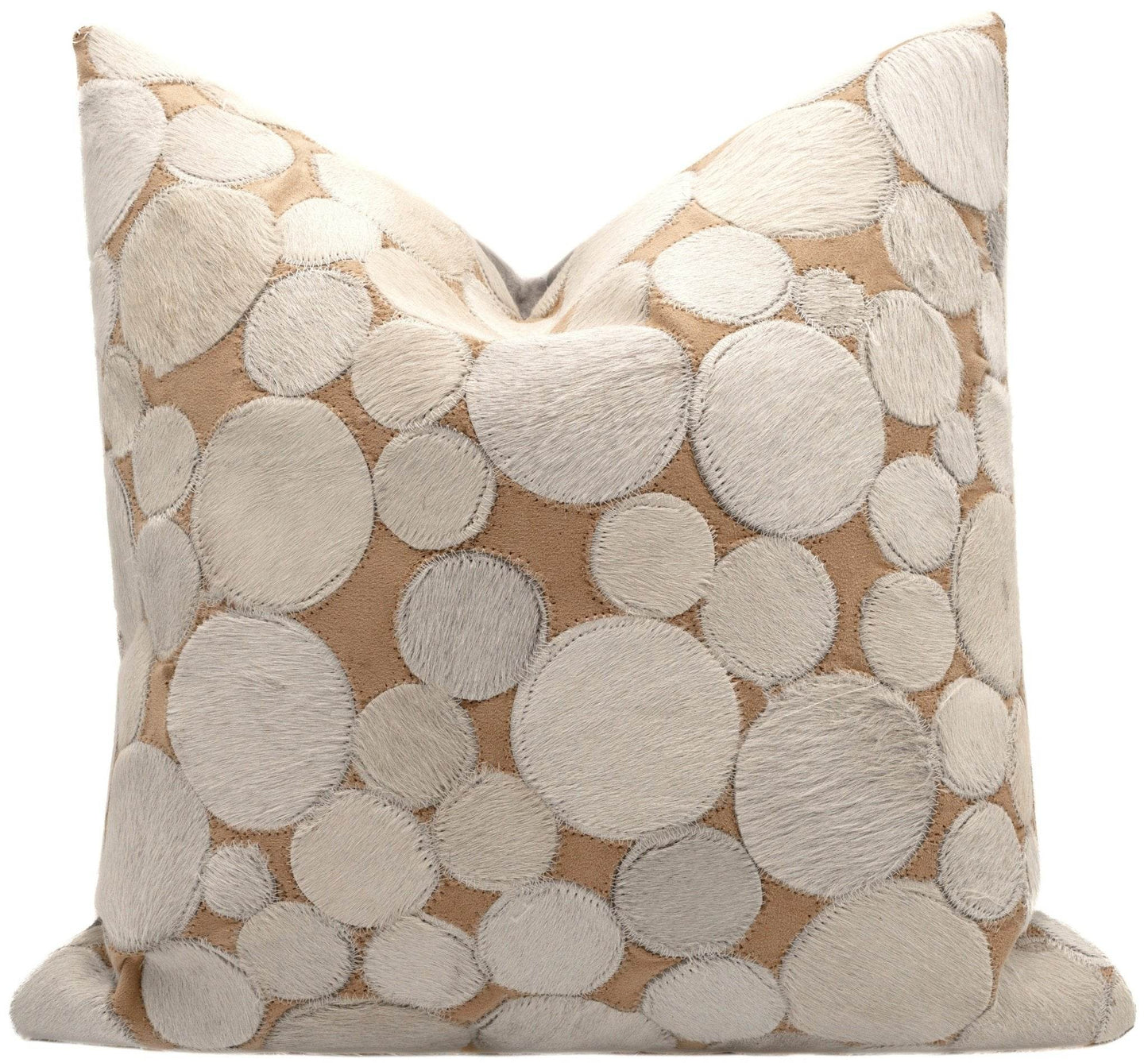 Canvello Genuine Cowhide Leather Decorative Throw Pillows - Handmade Patchwork Boho Accent Pillows For Sofa, Couch, Bed, Chair - Western Southwestern Farmhouse Pillow Covers With Feather Down Insert Included - Loft&Timber