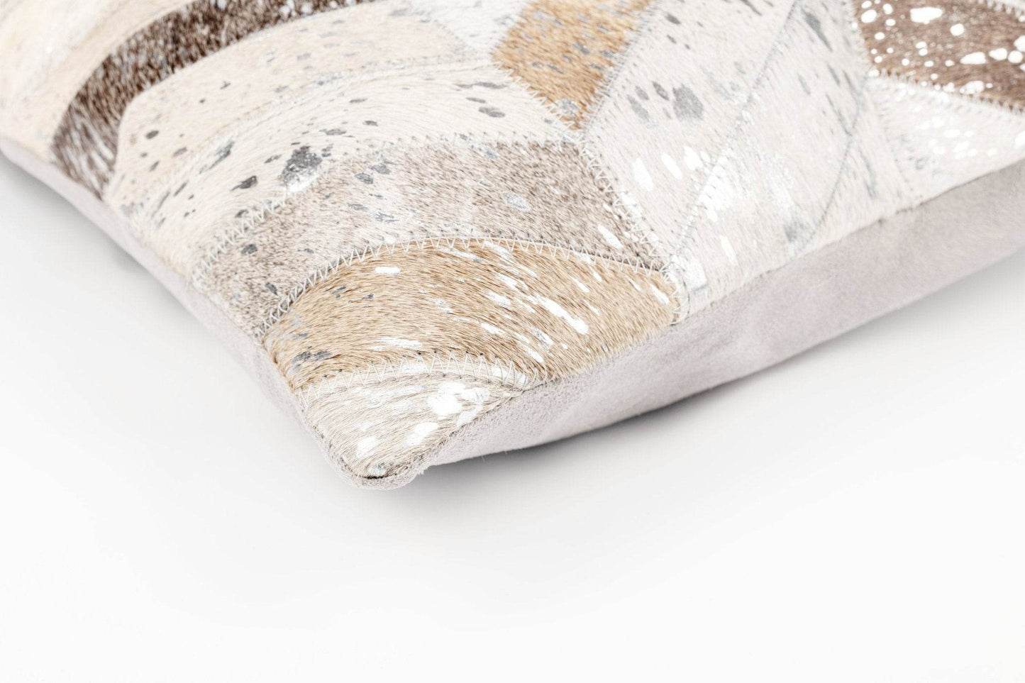 Canvello Genuine Cowhide Leather Decorative Throw Pillows - Handmade Patchwork Boho Accent Pillows For Sofa, Couch, Bed, Chair - Western Southwestern Farmhouse Pillow Covers With Feather Down Insert Included - Loft&Timber