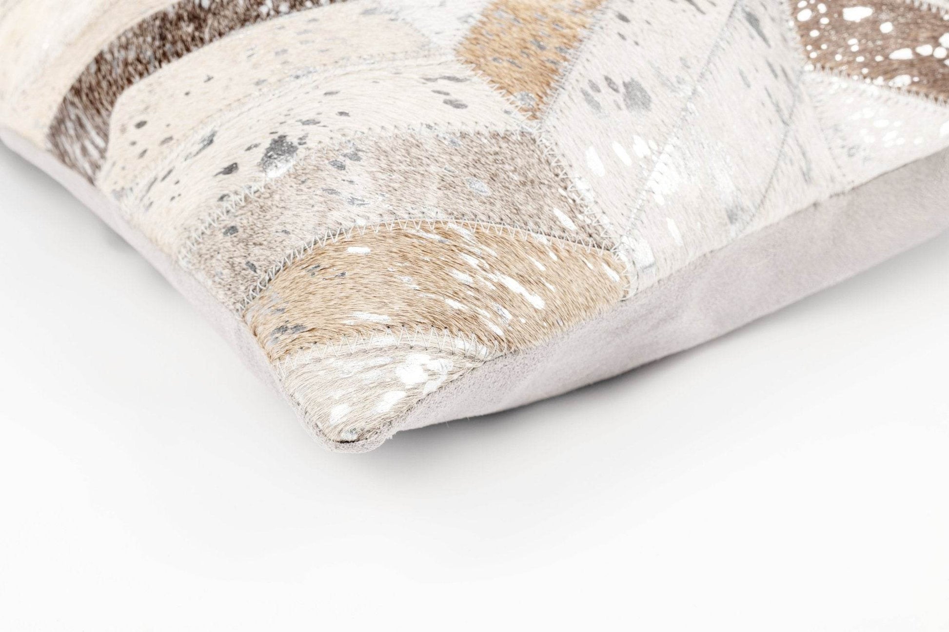 Canvello Genuine Cowhide Leather Decorative Throw Pillows - Handmade Patchwork Boho Accent Pillows For Sofa, Couch, Bed, Chair - Western Southwestern Farmhouse Pillow Covers With Feather Down Insert Included - Loft&Timber