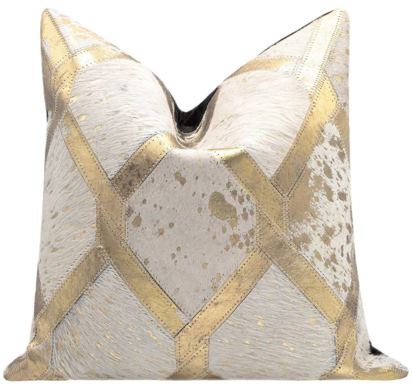 Canvello Genuine Cowhide Leather Decorative Throw Pillows - Handmade Patchwork Boho Accent Pillows For Sofa, Couch, Bed, Chair - Western Southwestern Farmhouse Pillow Covers With Feather Down Insert Included) - Loft&Timber