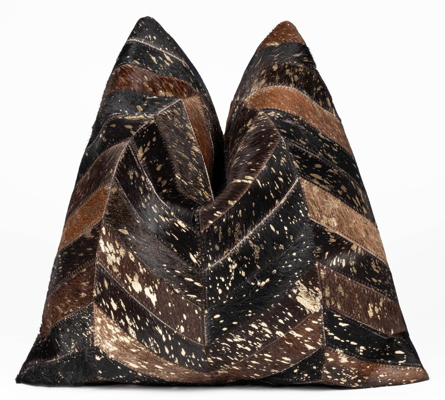 Canvello Genuine Cowhide Leather Decorative Throw Pillows - Handmade Patchwork Boho Accent Pillows For Sofa, Couch, Bed, Chair - Western Southwestern Farmhouse Pillow Covers With Feather Down Insert Included - Loft&Timber