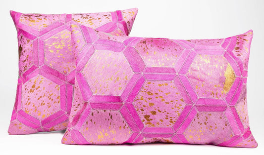 Canvello Genuine Cowhide Leather Decorative Throw Pillows - Handmade Patchwork Boho Accent Pillows For Sofa, Couch, Bed, Chair - Western Southwestern Farmhouse Pillow Covers With Feather Down Insert Included - Loft&Timber