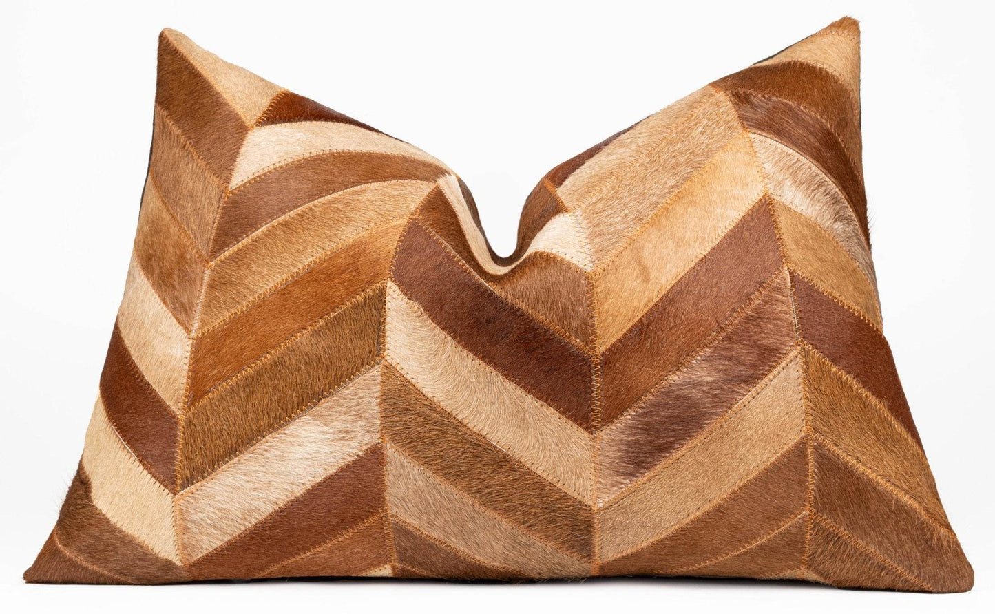 Canvello Genuine Cowhide Leather Decorative Throw Pillows - Handmade Patchwork Boho Accent Pillows For Sofa, Couch, Bed, Chair - Western Southwestern Farmhouse Pillow Covers With Feather Down Insert Included - Loft&Timber