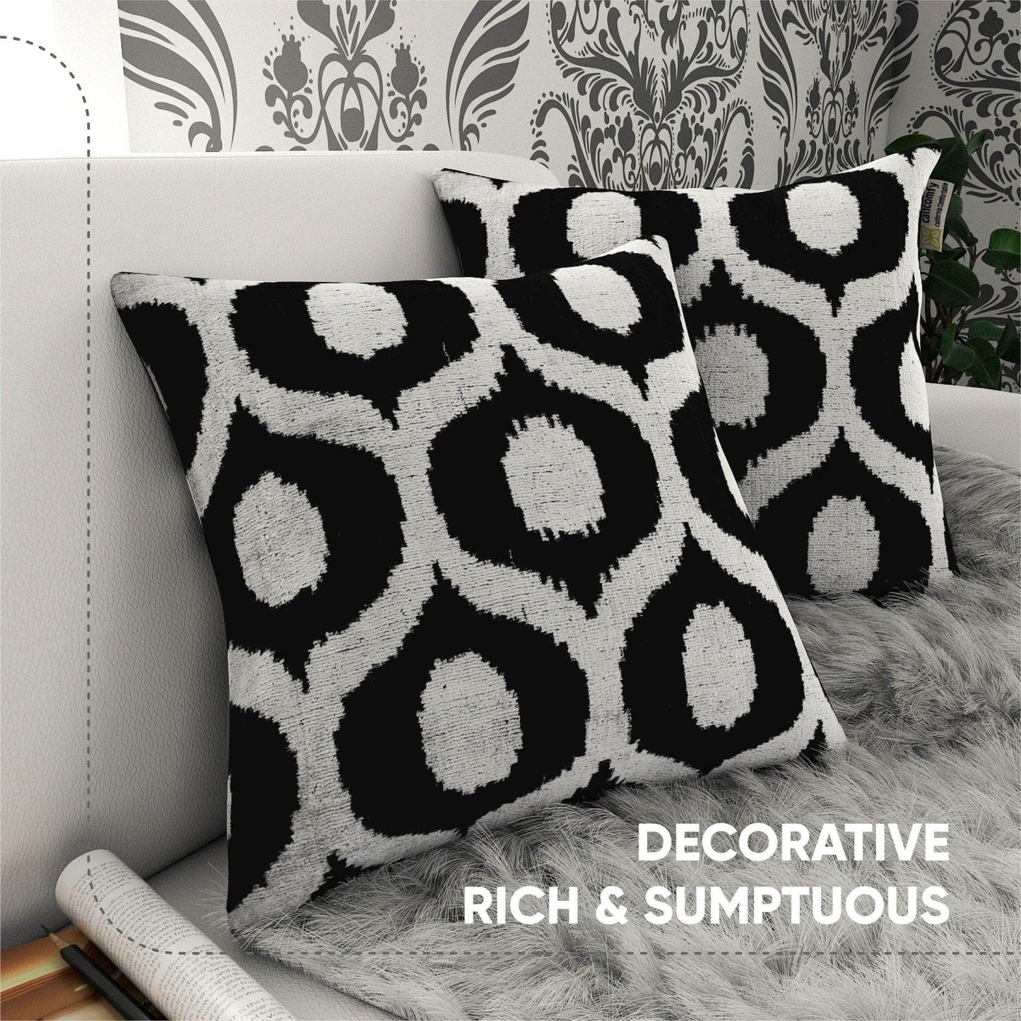 Canvello Handmade Decorative Black and White Pillows - 18x18 in - Loft&Timber
