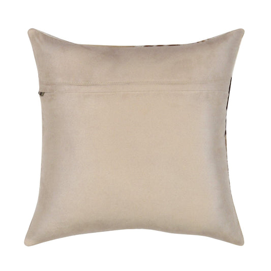 Canvello Safari Checkered Brown Cowhide 17" Decorative Throw Pillow - Loft&Timber