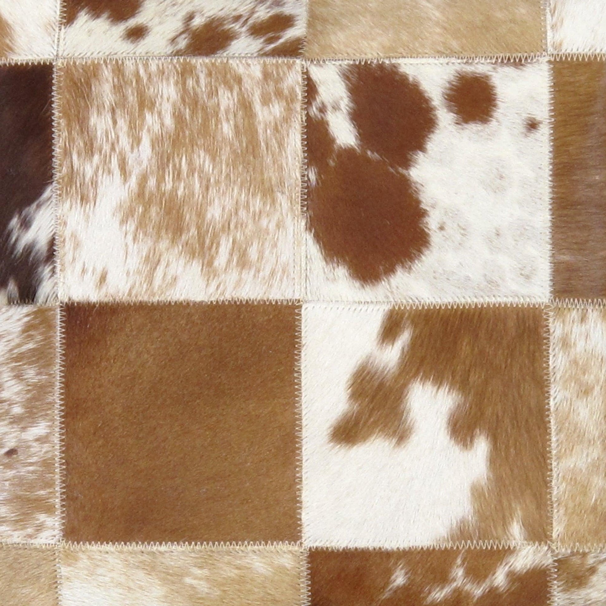 Canvello Safari Checkered Brown Cowhide 17" Decorative Throw Pillow - Loft&Timber