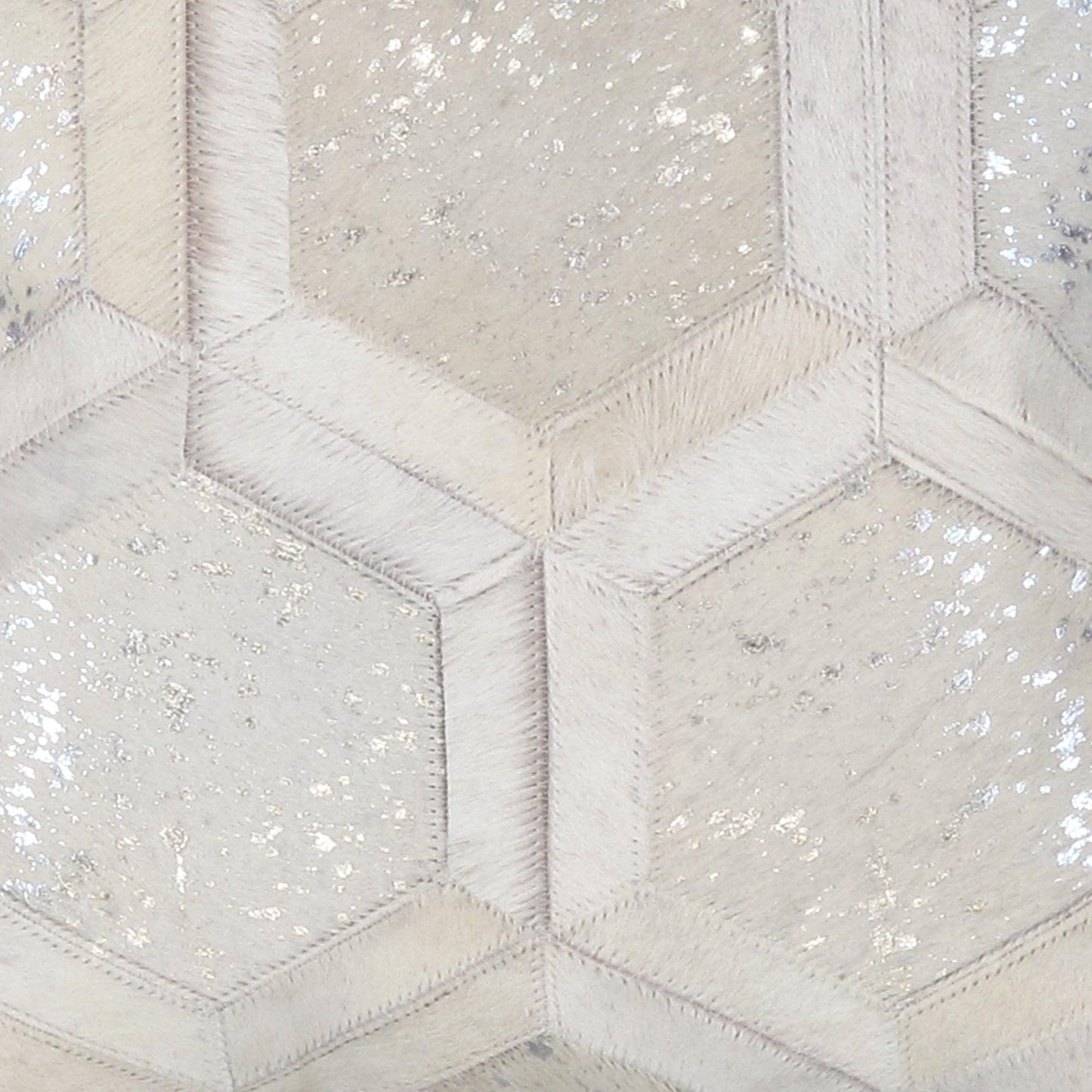 Canvello Safari Geometric Silver Cowhide 17" Decorative Throw Pillow - Loft&Timber