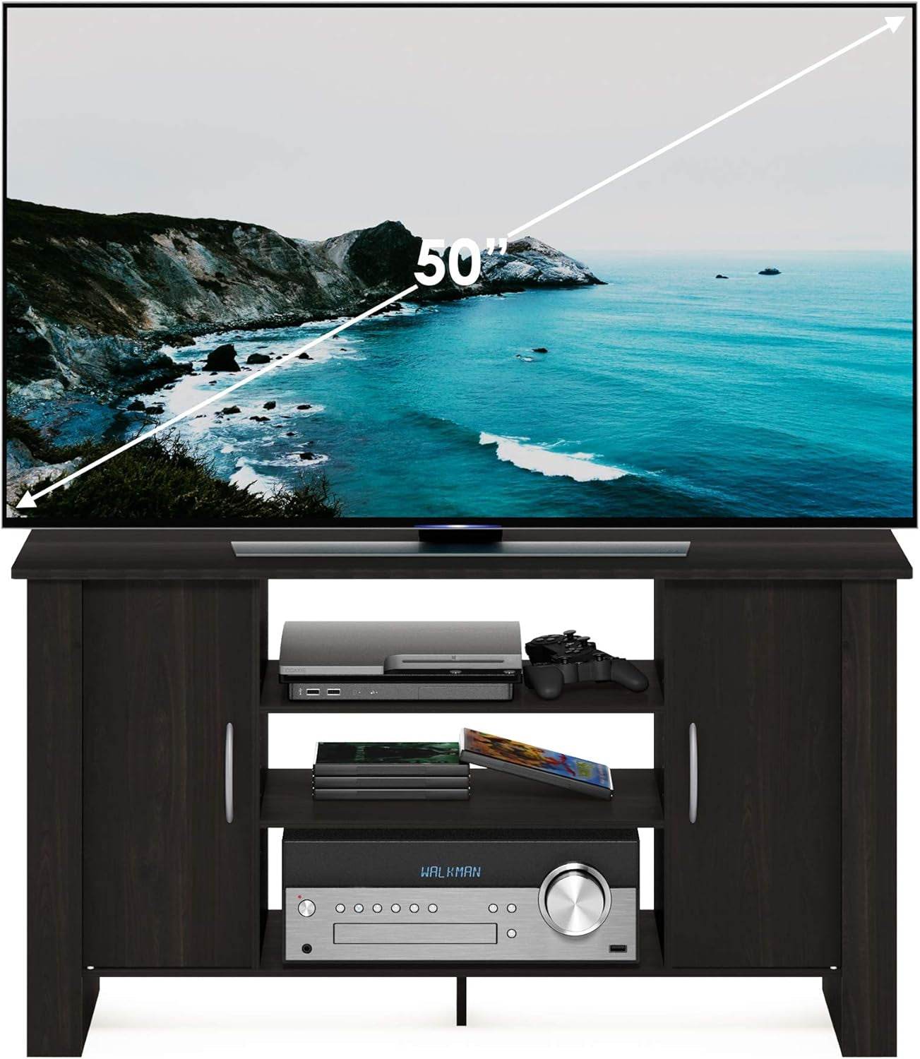 Econ TV Stand Entertainment Center, Espresso - Loft&Timber