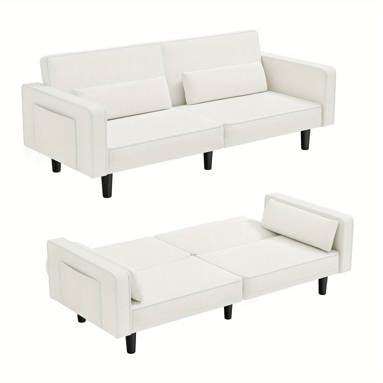 71" Futon Sofa Bed, Convertible Sleeper Sofa Bed Couch - Loft&Timber