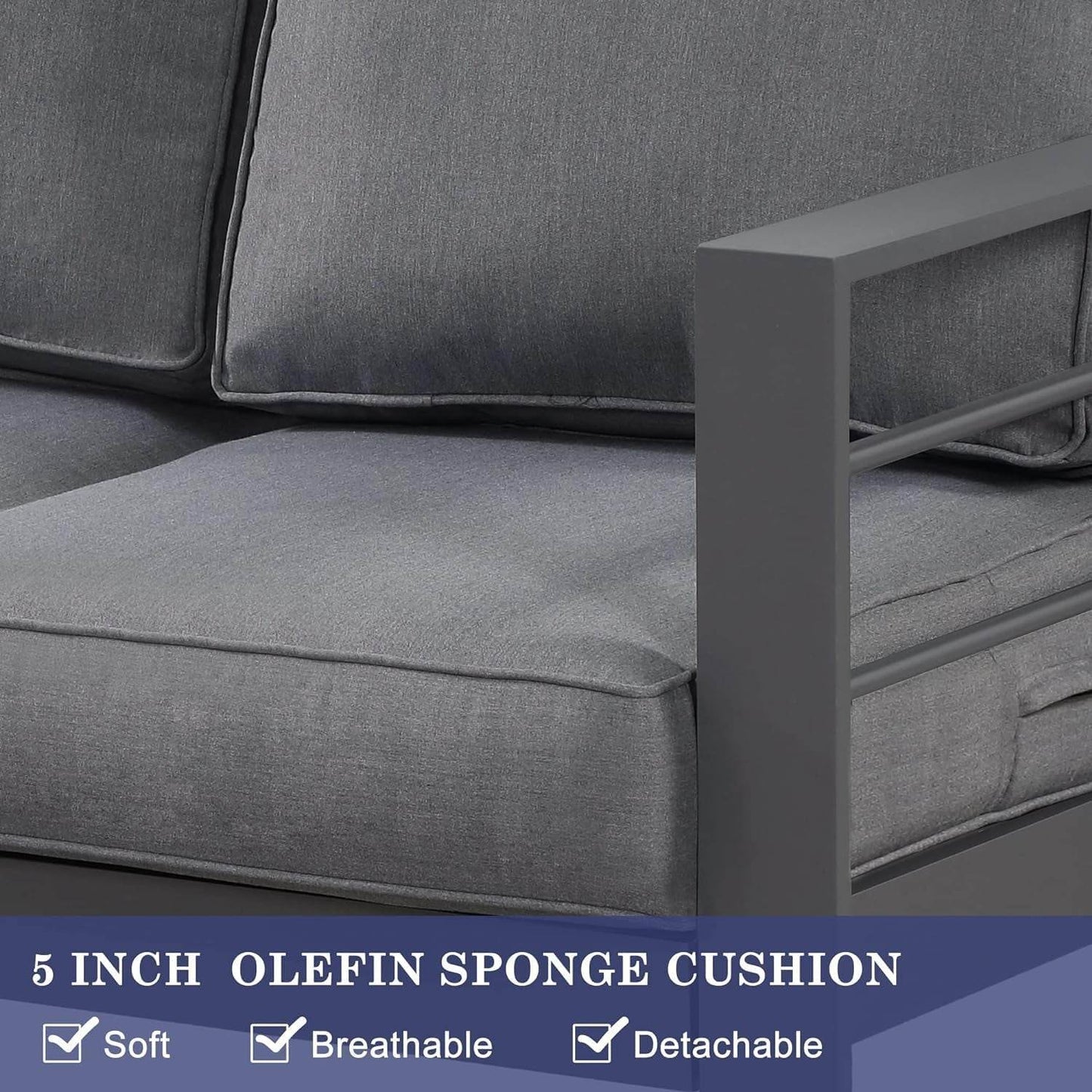 Modern Aluminum Outdoor Patio Furniture Set with Cushions - Loft&Timber