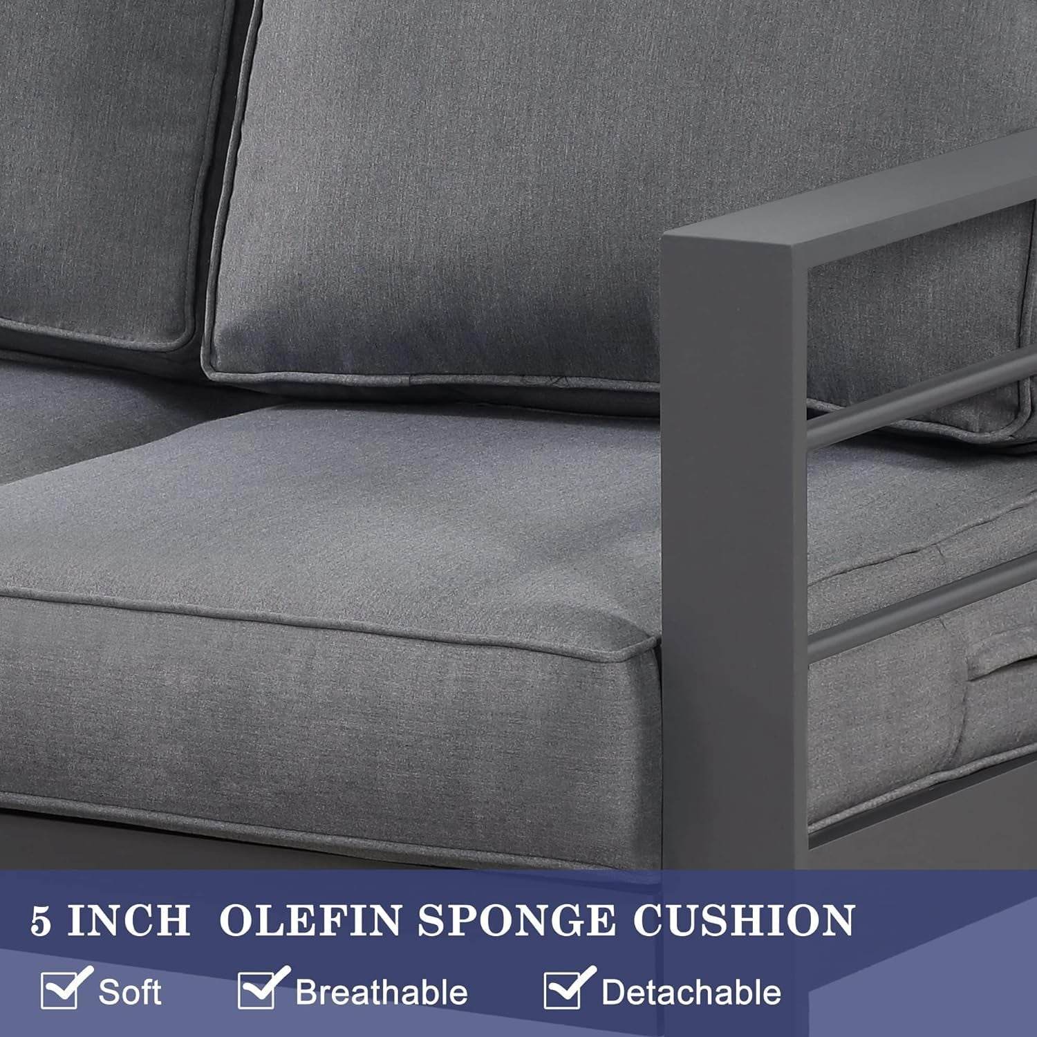 Modern Aluminum Outdoor Patio Furniture Set with Cushions - Loft&Timber