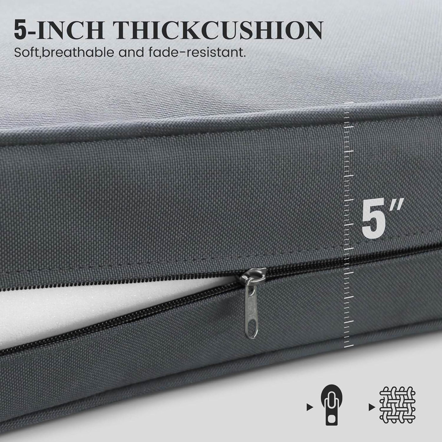 Aluminum Patio Furniture Set, 7 Piece(Gray) - Loft&Timber