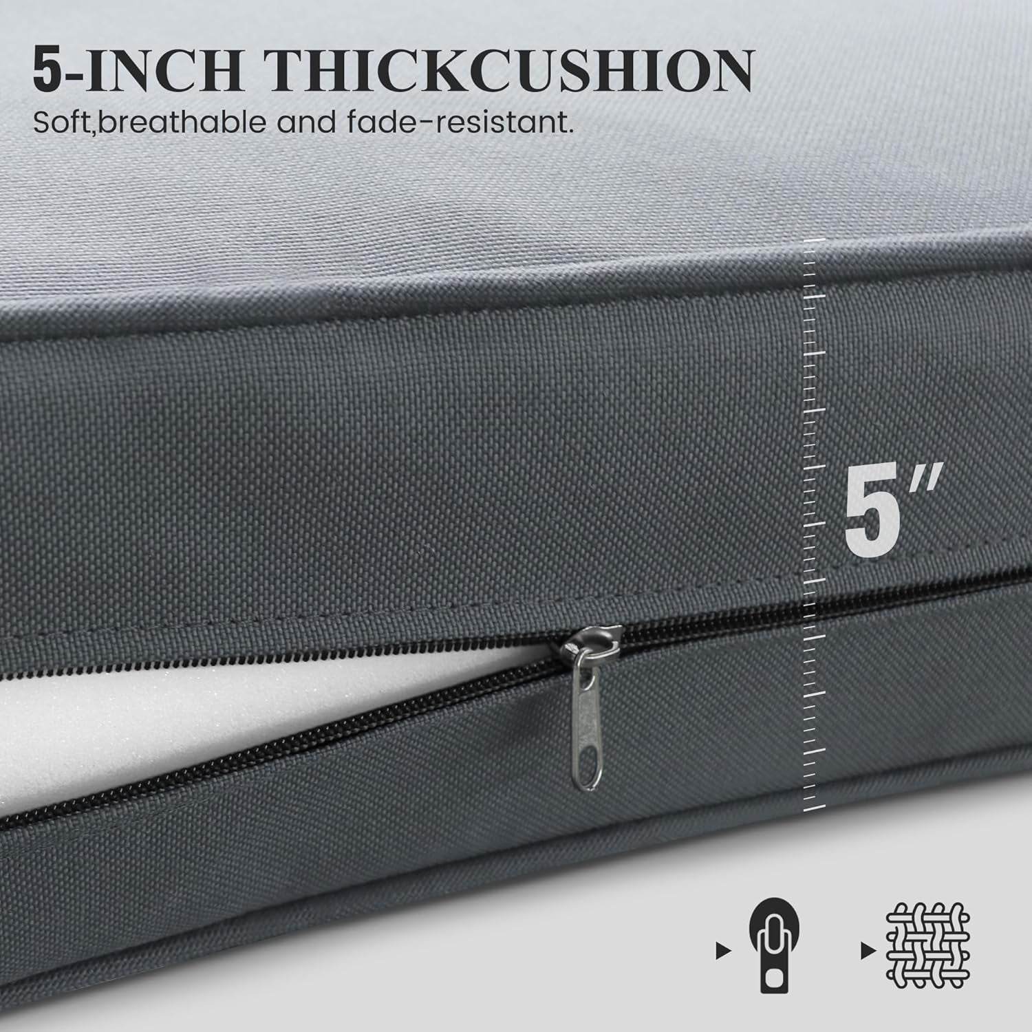 Aluminum Patio Furniture Set, 7 Piece(Gray) - Loft&Timber