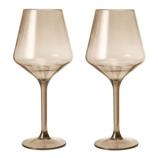 Floating Wine Glasses for Pool - Set of 2-15 OZ Shatterproof Poolside Wine Glasses, Tritan Plastic Reusable, Beach Outdoor Cocktail, Wine, Champagne, Water Glassware Spring Summer (Smoke) - Loft&Timber