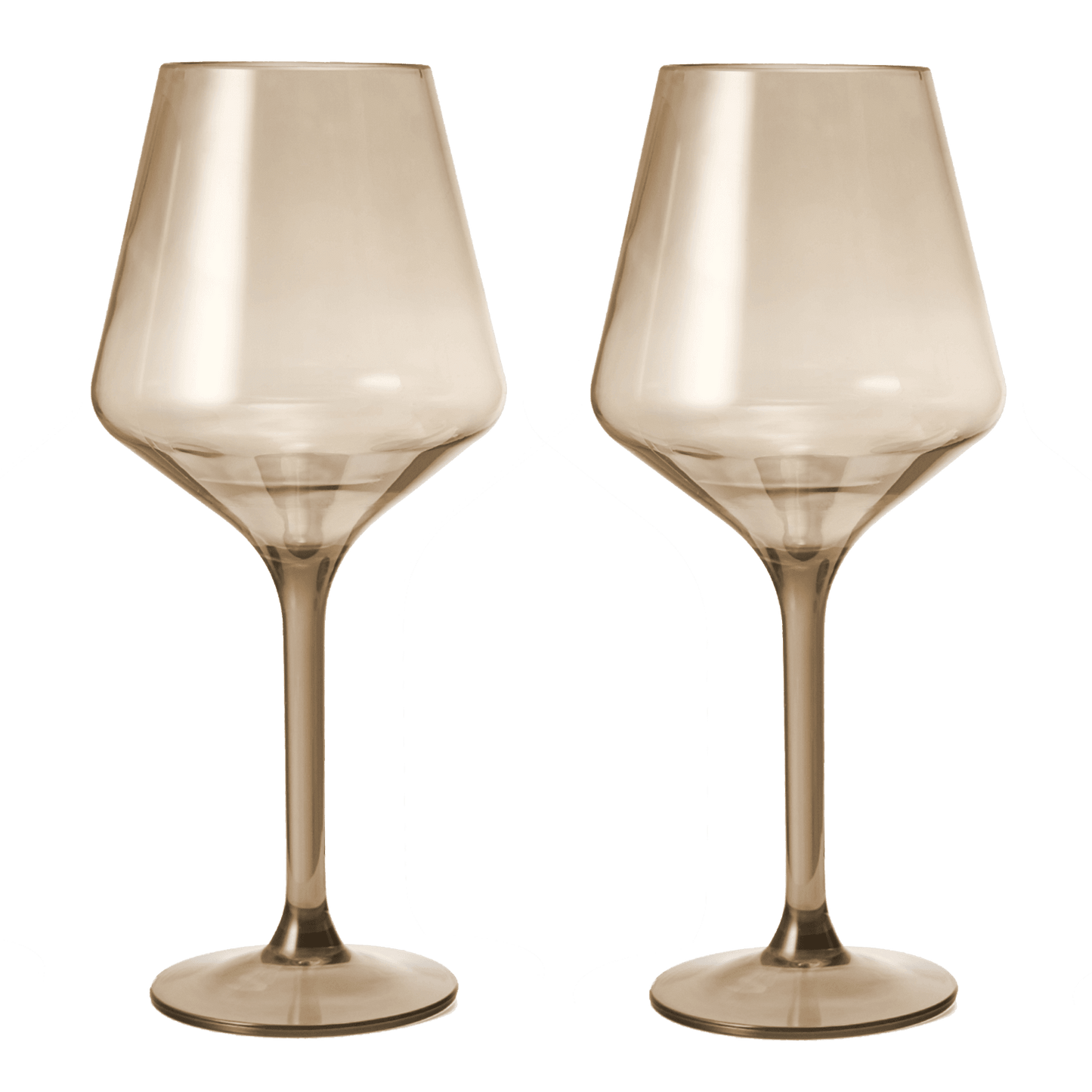 Floating Wine Glasses for Pool - Set of 2-15 OZ Shatterproof Poolside Wine Glasses, Tritan Plastic Reusable, Beach Outdoor Cocktail, Wine, Champagne, Water Glassware Spring Summer (Smoke) - Loft&Timber