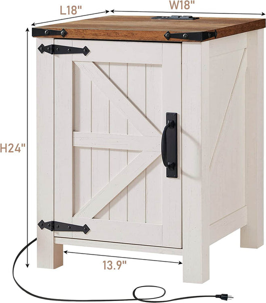 Nightstand with Charging, Antique - Loft&Timber