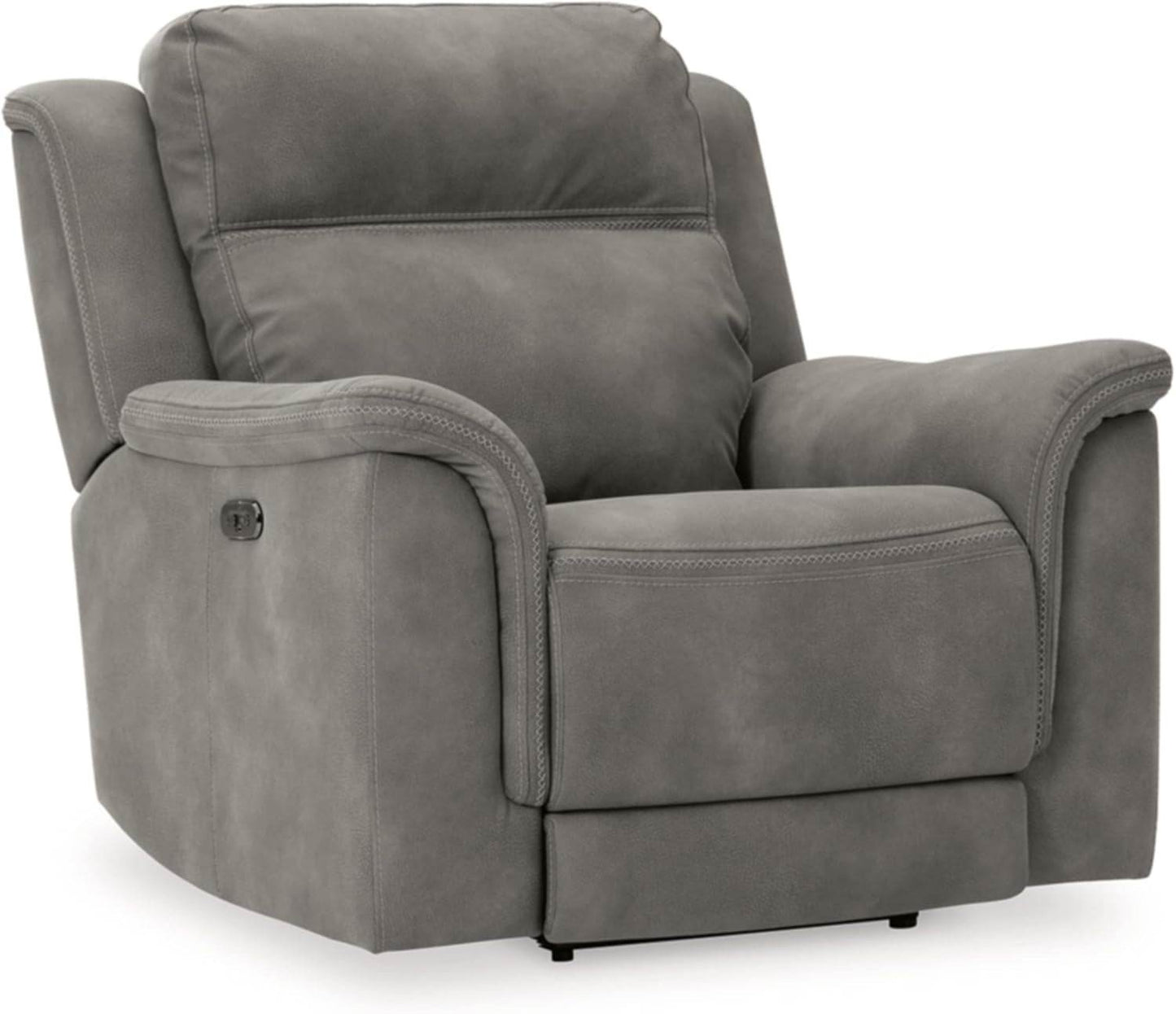 Next-Gen Durapella Power Recliner with Adjustable Headrest, Gray - Loft&Timber