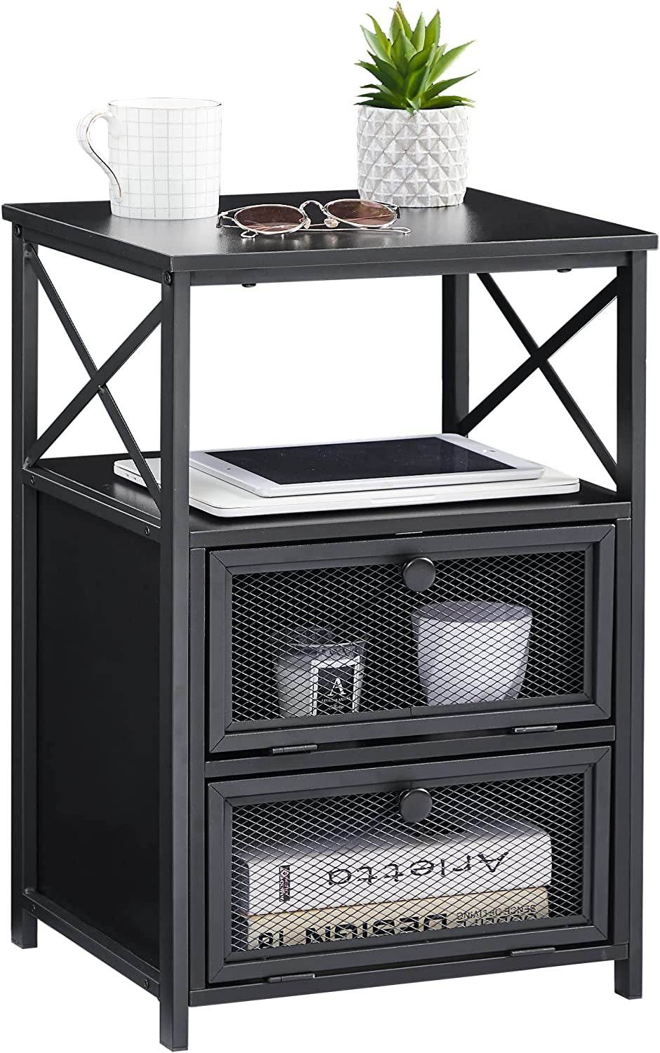 X-Design Retro Black Nightstand - Loft&Timber