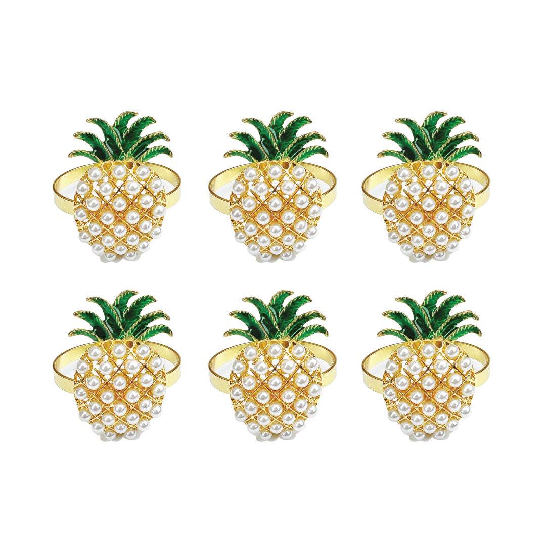 Pineapple Napkin Ring Set of 6 - Loft&Timber