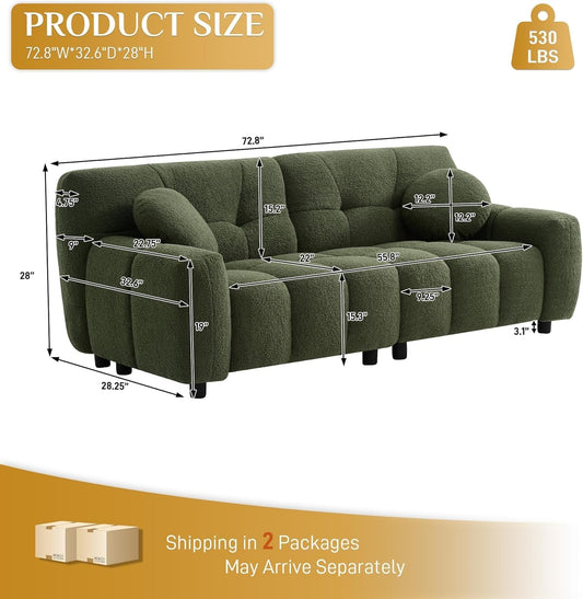 Comfy Oversized Boucle Cloud Sofa With Elegant Design-1