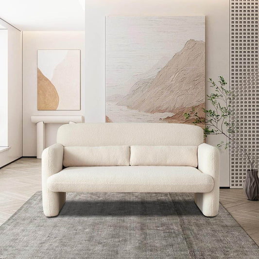 Comfy Two Seater Loveseat Sofa with Waist Pillows - Loft&Timber