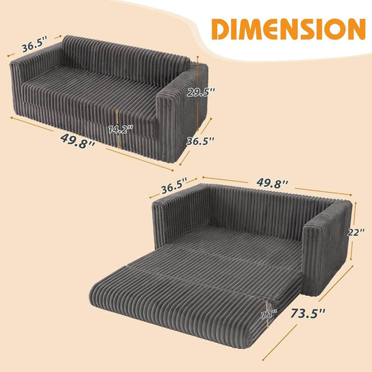 Convertible Folding Sofa Bed Comfy Multi-Functional Lounge Chair - Loft&Timber