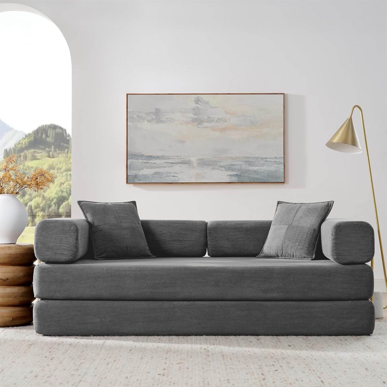 Convertible Sofa Bed with Adjustable Armrests and Comfort - Loft&Timber