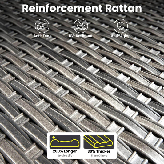 Modern Outdoor Wicker Furniture Set with Swivel Rocking Chairs - Loft&Timber