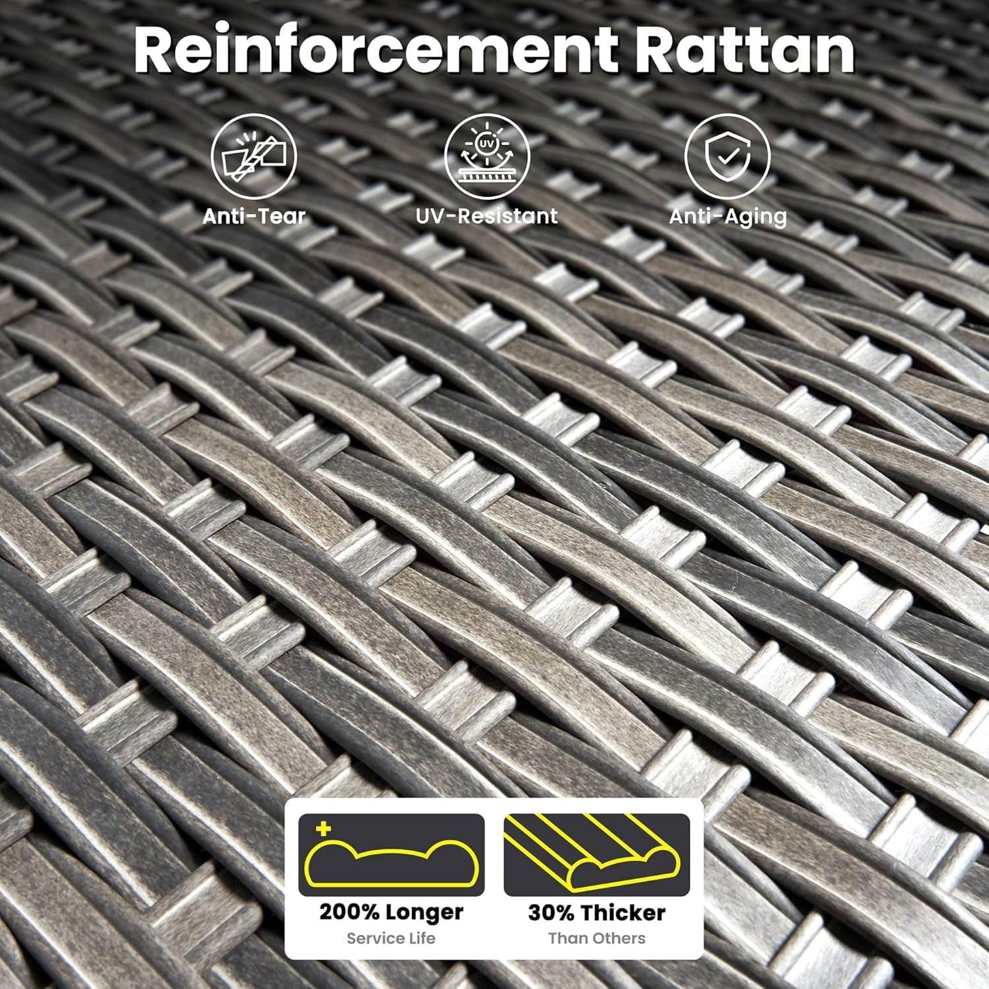 Modern Outdoor Wicker Furniture Set with Swivel Rocking Chairs - Loft&Timber