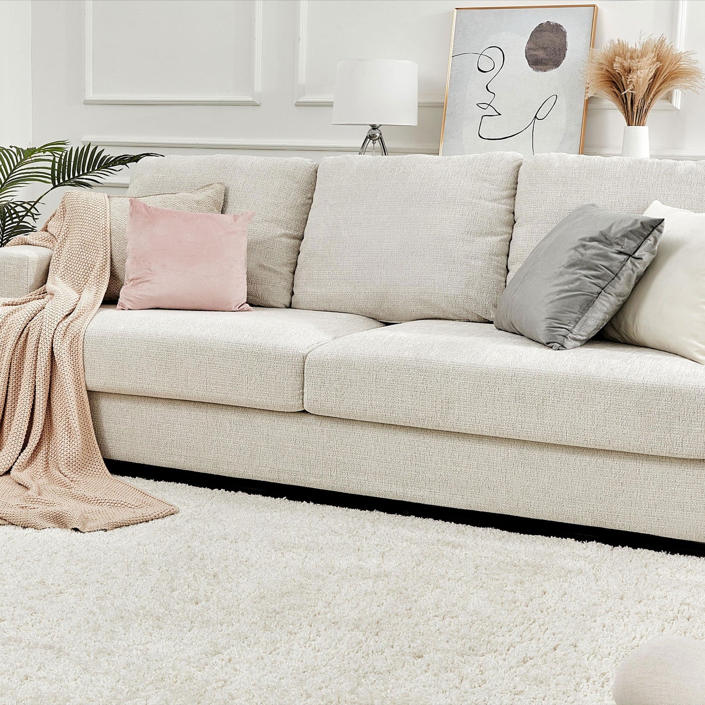 97" Modern Sofa, 3 Seater Comfy Couch Sofa- Extra Deep Seated Oversized Sofa - Loft&Timber