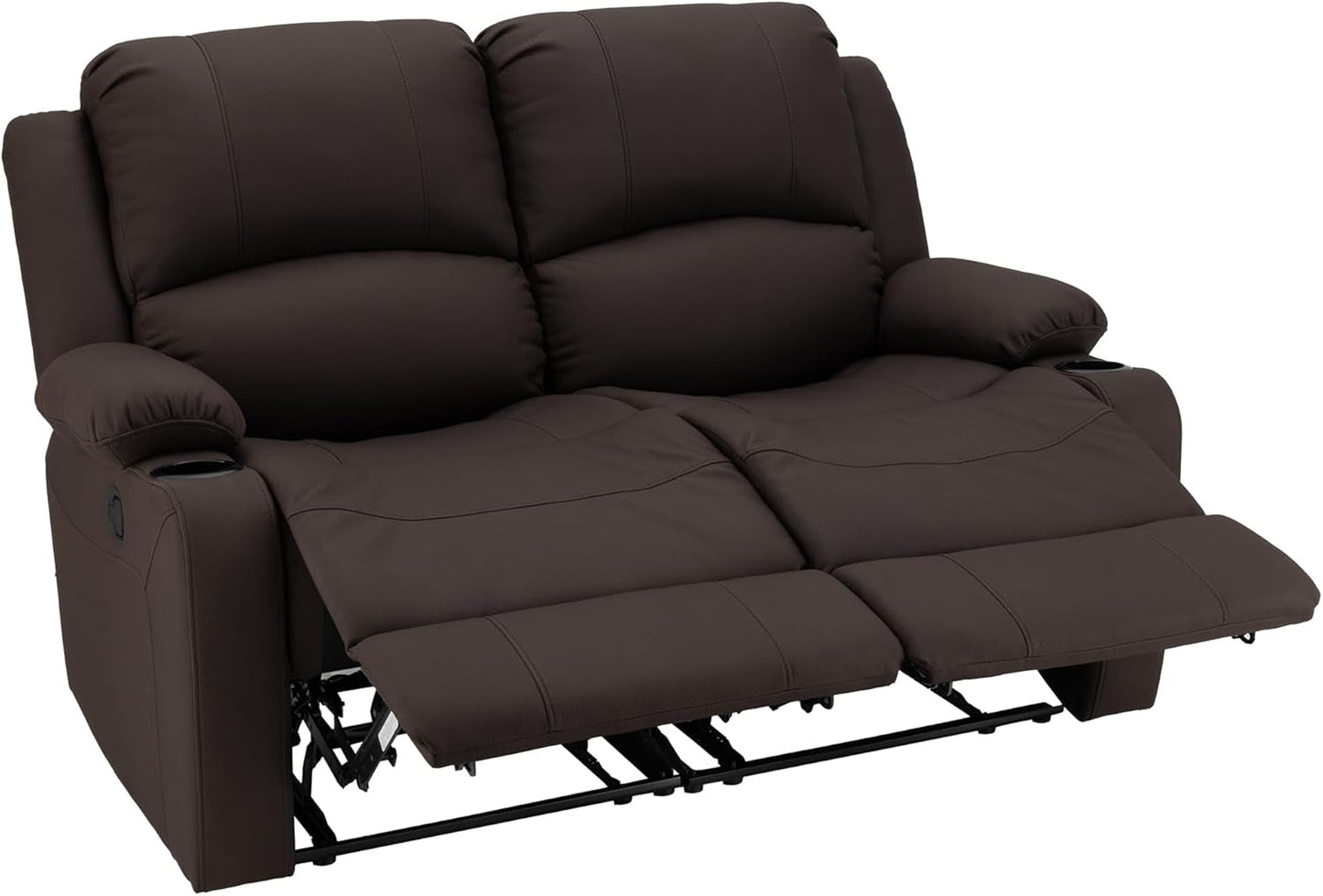 58" Wall Hugger Reclining RV Theater Seats | Double Recliner RV Sofa | RV Couch | Wall Hugger Recliner | RV Theater Seating | RV Furniture (Manual, Chocolate) - Loft&Timber