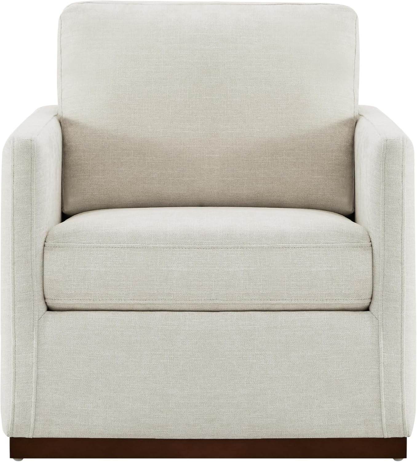 Swivel Linen Accent Upholstered Armchair Mid Century Modern - Loft&Timber