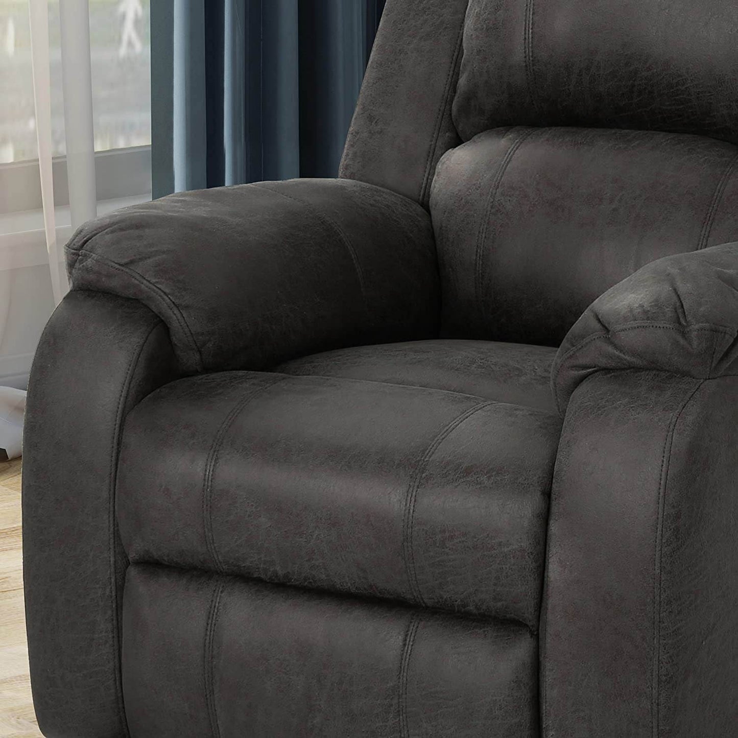 Michelle Gliding Recliner in Slate and Black - Loft&Timber
