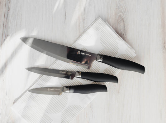 Titan 3-Piece Kitchen Knife Set - Black - Loft&Timber
