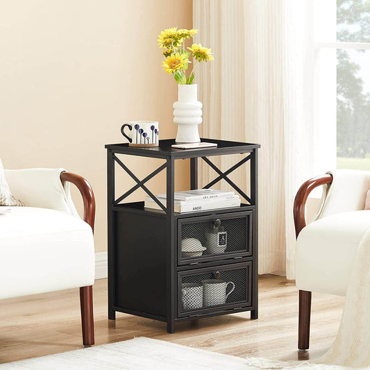 X-Design Retro Black Nightstand - Loft&Timber