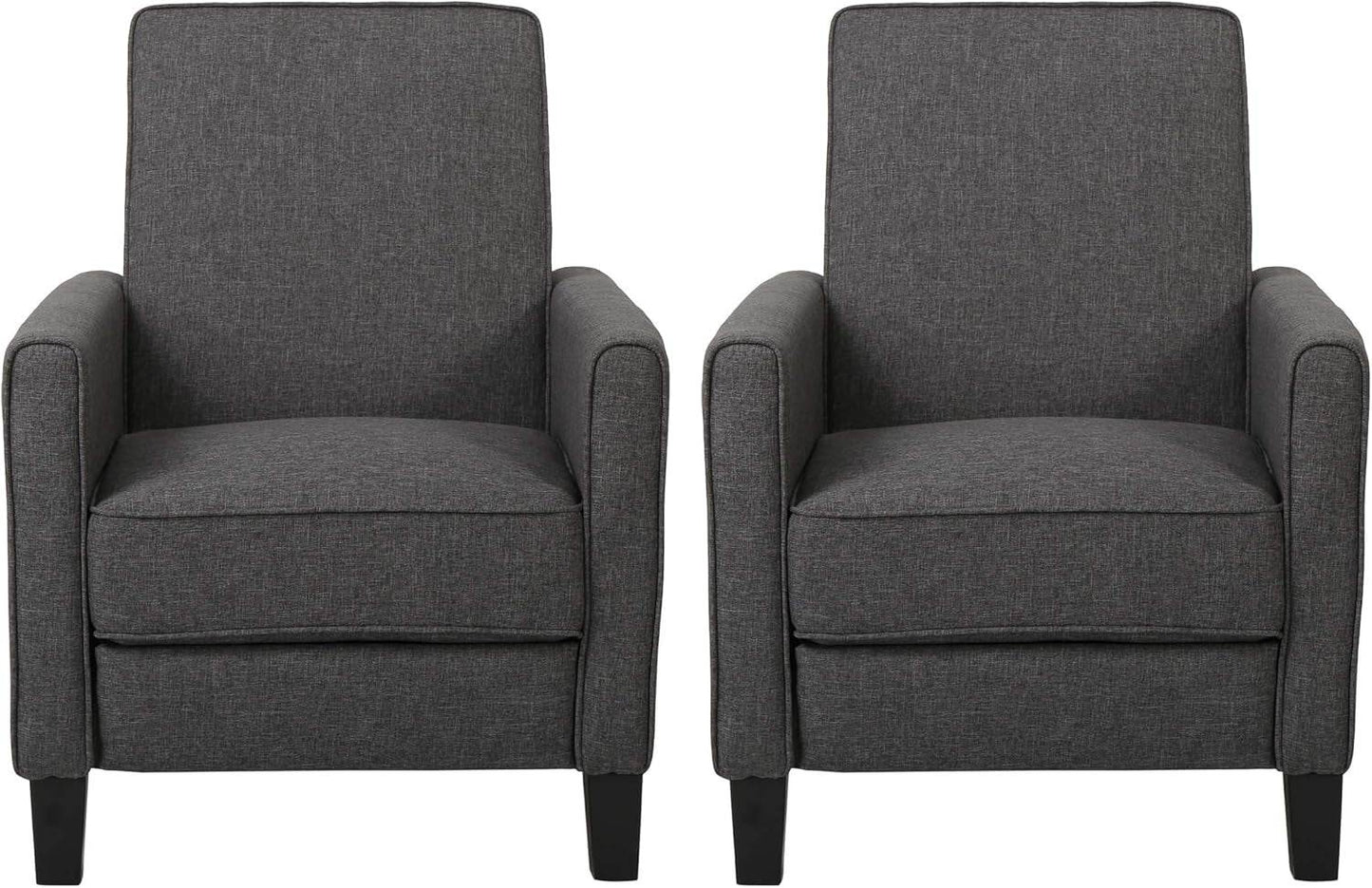 Emmie Fabric Recliner (Set of 2), Smoke, Dark Brown - Loft&Timber