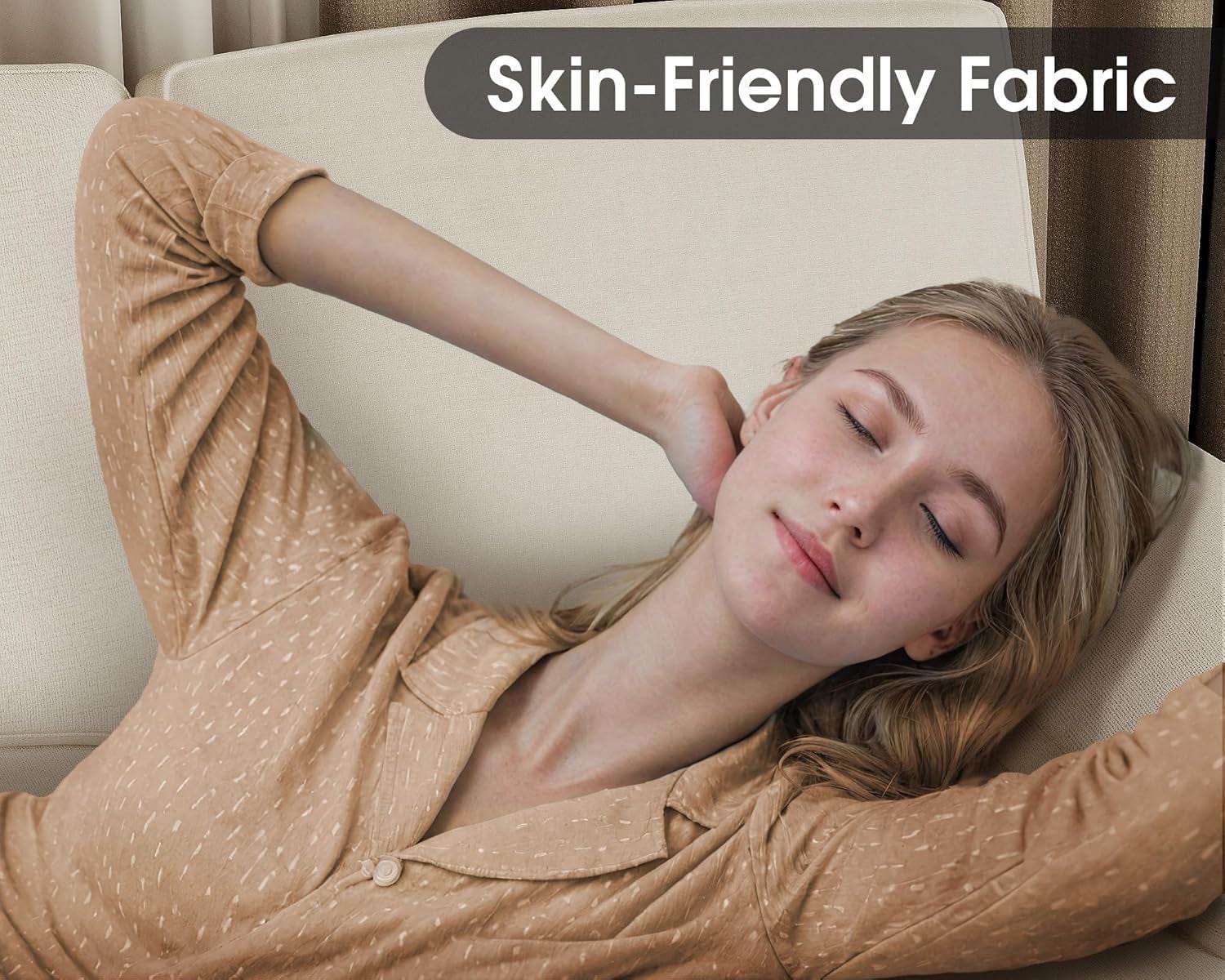 Sectional Couches, 4 Seat Sofa Set with Double Chaise for Apartment (Fabric, White) - Loft&Timber