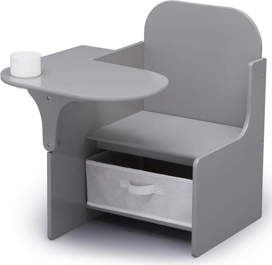 Mysize Chair Desk with Storage Bin, Grey - Loft&Timber