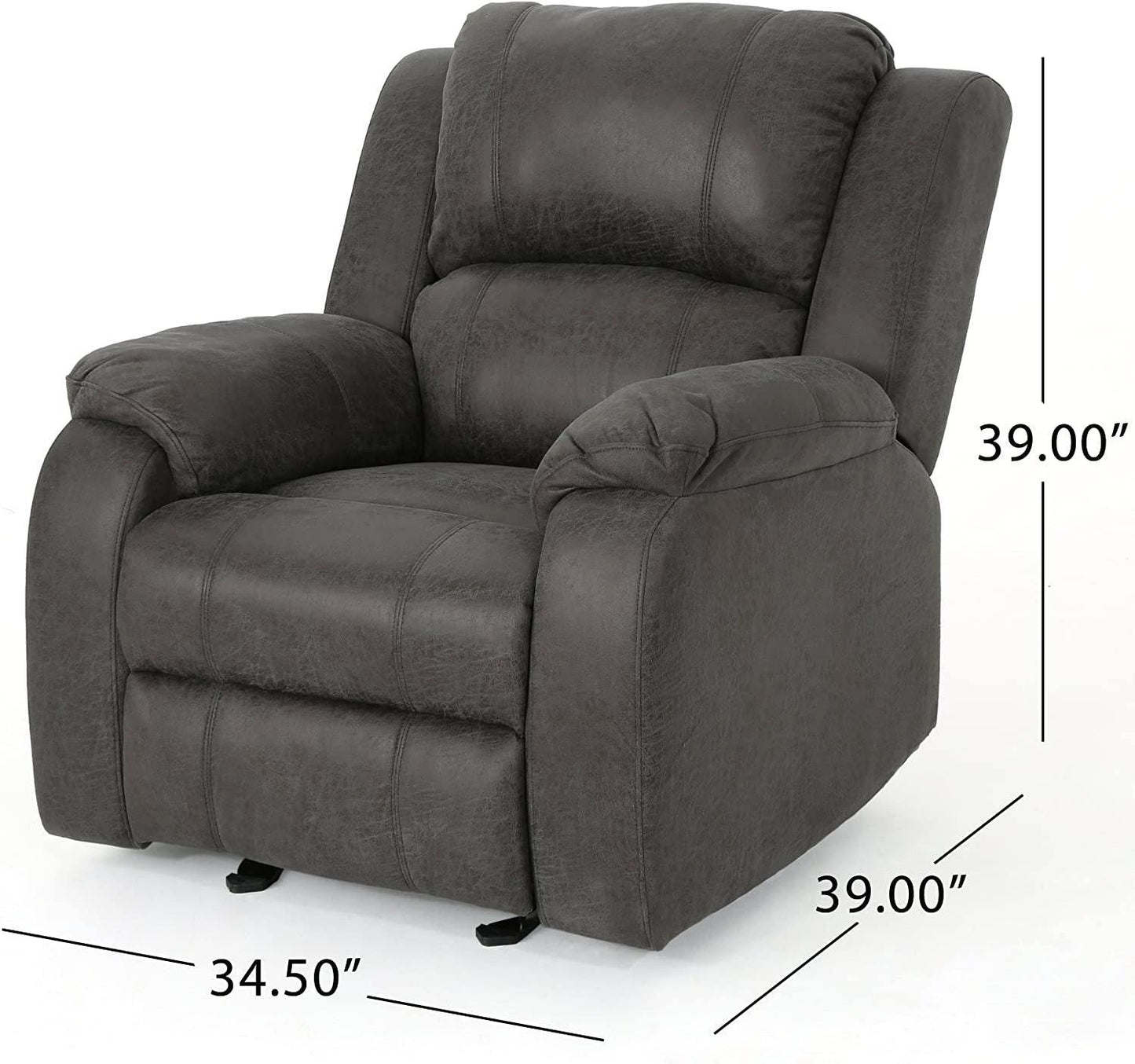 Michelle Gliding Recliner in Slate and Black - Loft&Timber