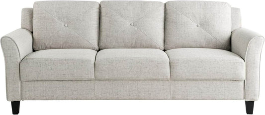 Harrington Sofa Curved Arms, Beige - Loft&Timber