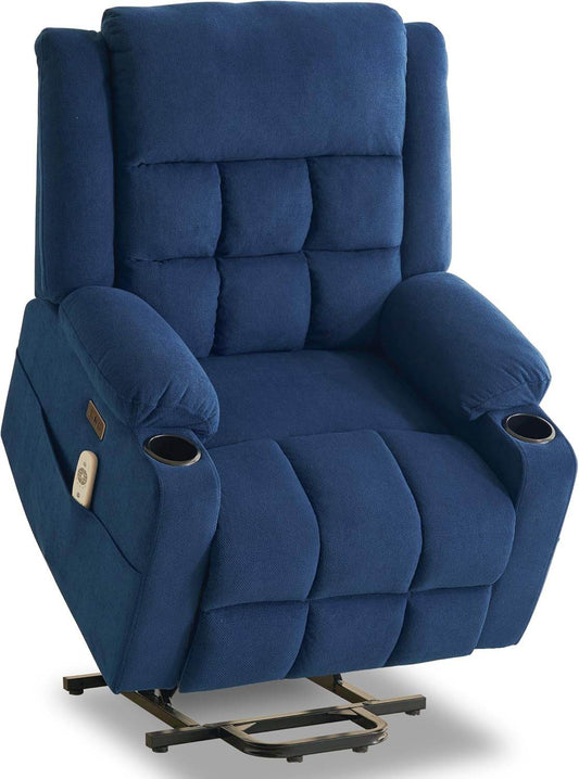 Power Lift Chair Recliners with Heat and Massage (Blue) - Loft&Timber